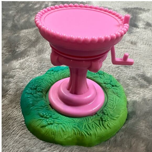 Vintage Littlest Pet Shop Garden Tag Pets Replacement Pink Birdbath 1995 Kenner - Picture 2 of 7